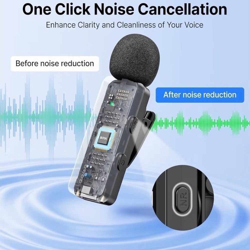 BOYA BY-V10 Wireless Microphones for iPhone 17/16/15 & Android/Laptop with USB-C - Picture 5 of 8